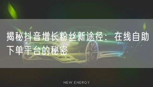 揭秘抖音增长粉丝新途径：在线自助下单平台的秘密